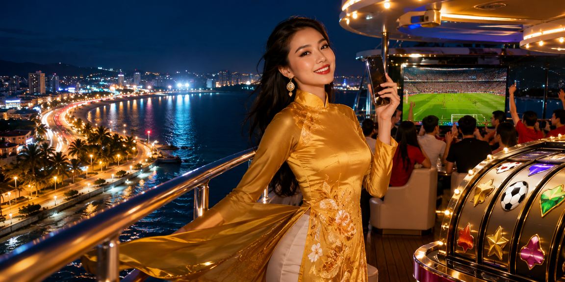 Khung cảnh Phan Thiết với trang phục áo dài truyền thống gợi cảm hứng cho trò chơi slot game văn hóa Việt
